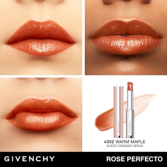 Givenchy Rose Perfecto Lip Balm 24H Hydration 302 Warm Maple - orangey brick - Picture 6 of 6